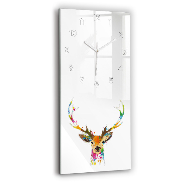 Vertical wall clock Colorful deer head