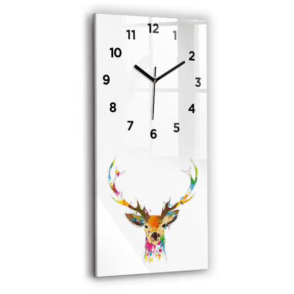 Vertical wall clock Colorful deer head