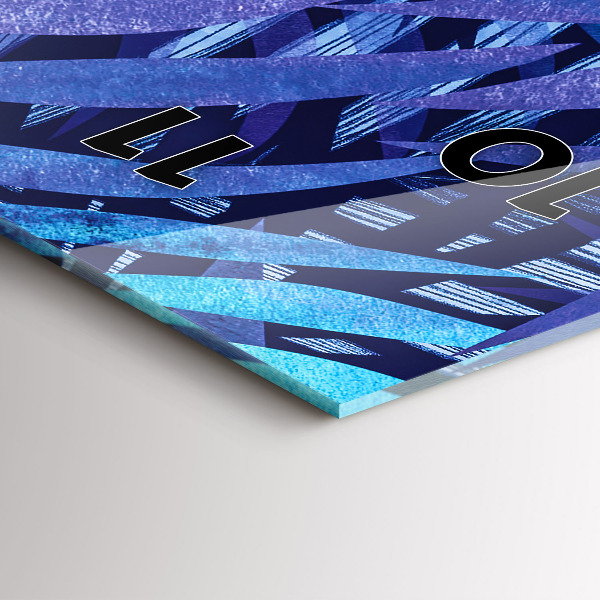 Vertical wall clock Blue leaves