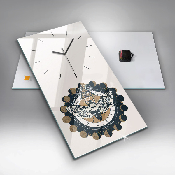 Vertical wall clock Moon Phases and the Eye