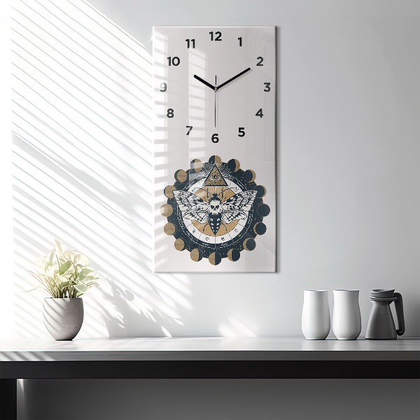 Vertical wall clock Moon Phases and the Eye