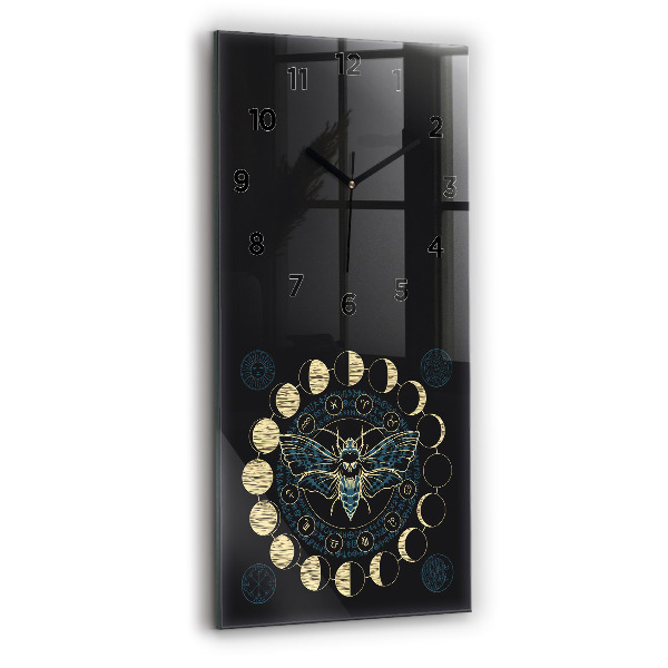 Vertical wall clock Moon Phases and Insect