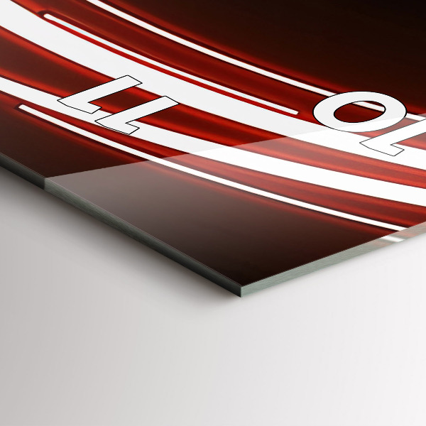 Vertical wall clock Cat with red eyes