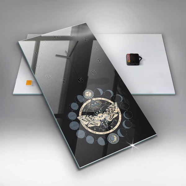 Vertical wall clock Moon phases