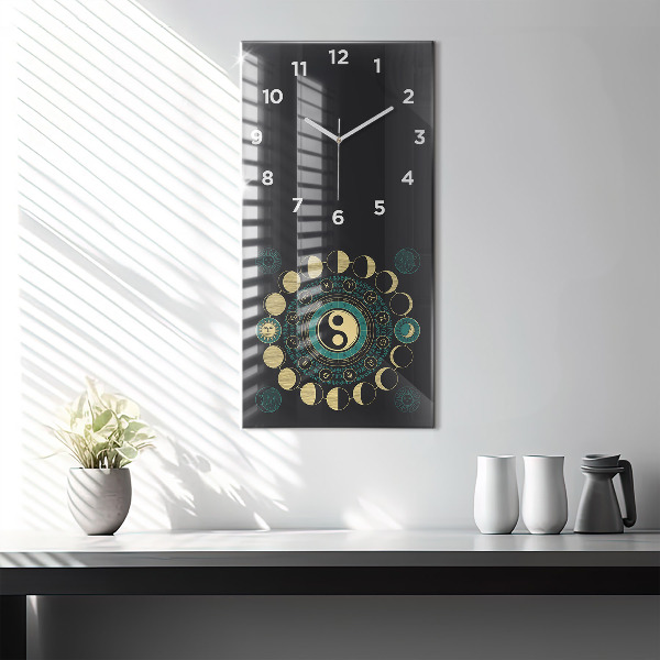 Vertical wall clock Moon phases