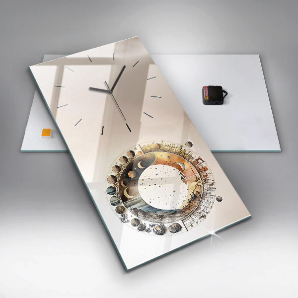 Vertical wall clock Astronomy clock