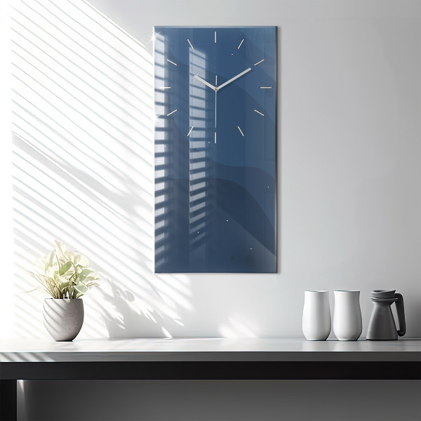 Vertical wall clock Blue waves
