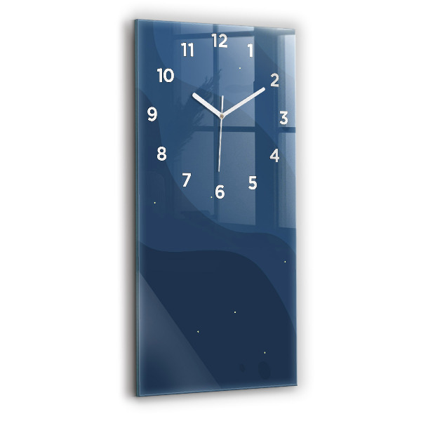 Vertical wall clock Blue waves