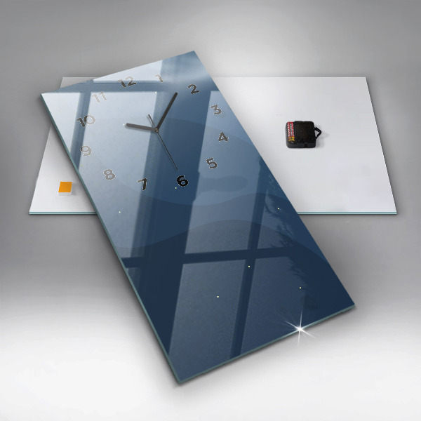 Vertical wall clock Blue waves