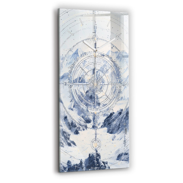 Vertical wall clock Blue drawings