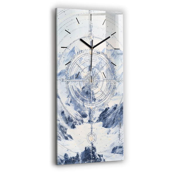 Vertical wall clock Blue drawings