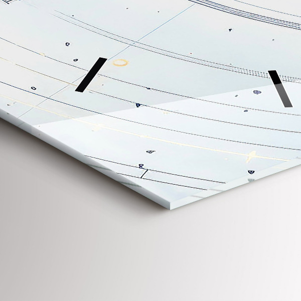 Vertical wall clock Blue drawings