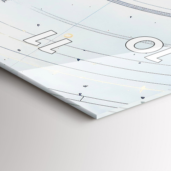 Vertical wall clock Blue drawings