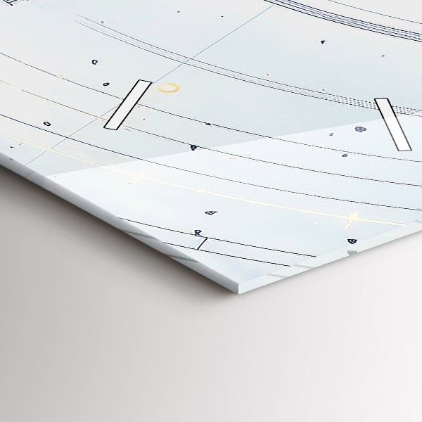 Vertical wall clock Blue drawings