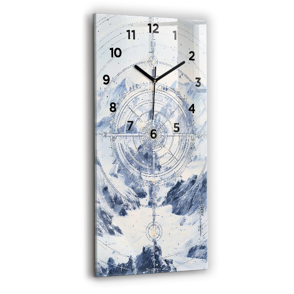 Vertical wall clock Blue drawings
