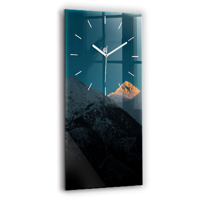 Vertical wall clock Sunset in the mountains