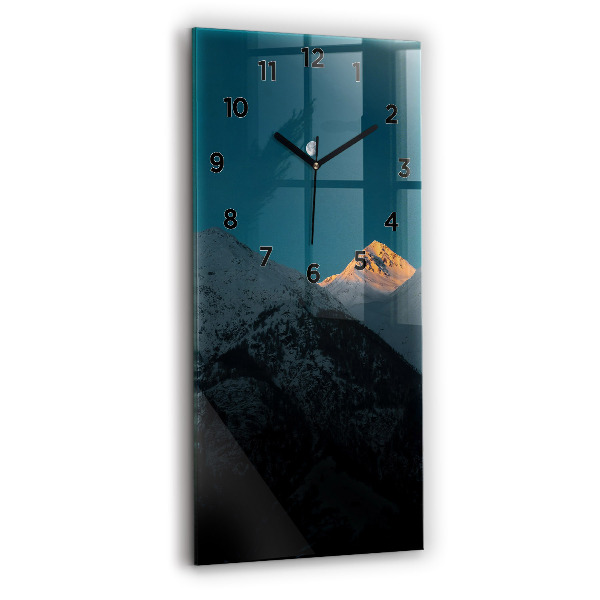 Vertical wall clock Sunset in the mountains