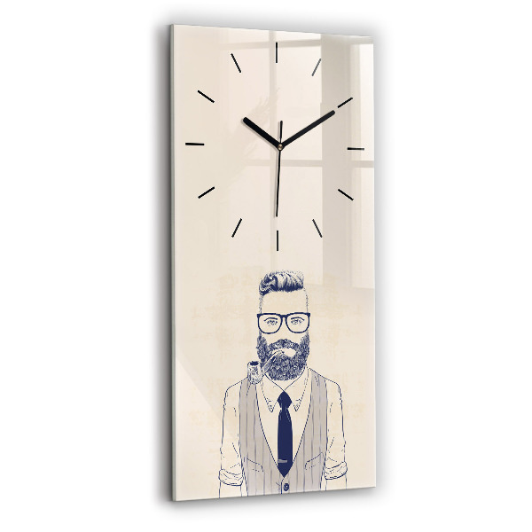 Vertical wall clock Man with a beard