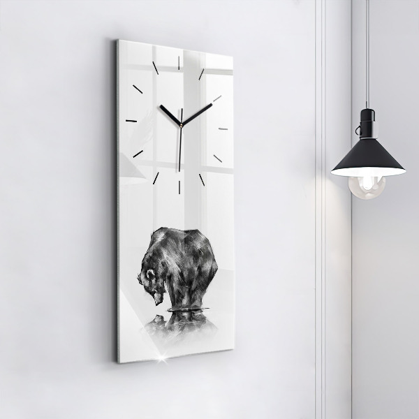 Vertical wall clock Cartoon bear