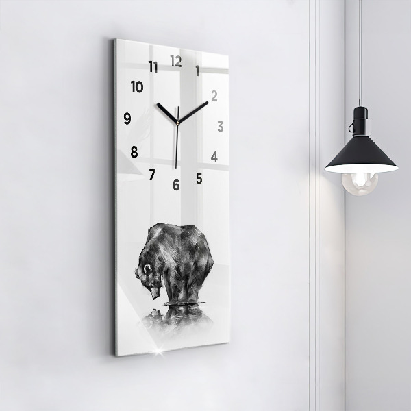 Vertical wall clock Cartoon bear
