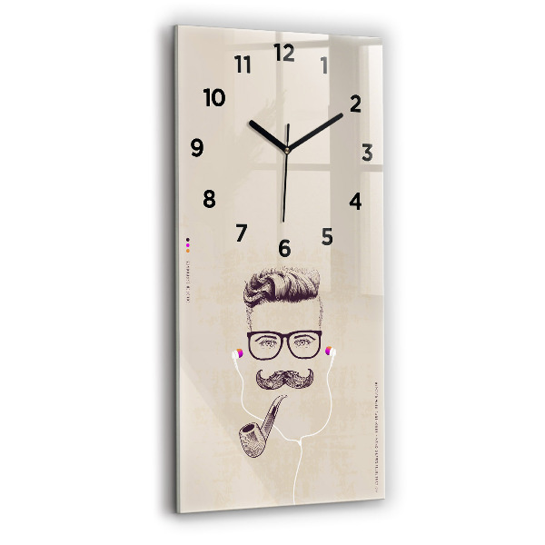 Vertical wall clock Man with a pipe