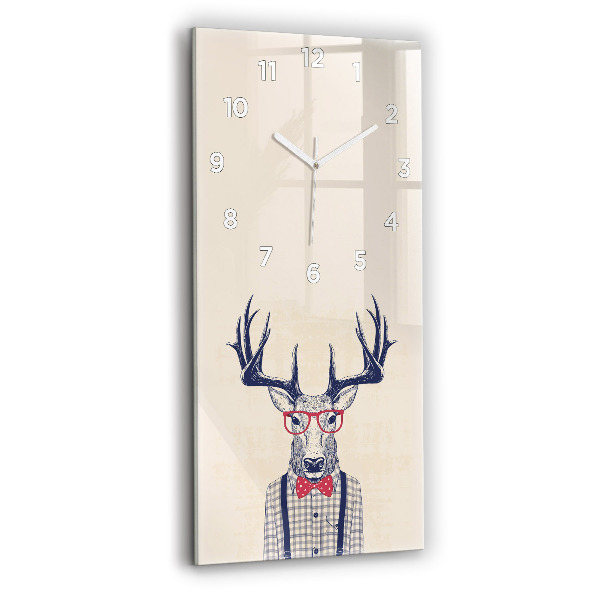 Vertical wall clock Deer in a shirt