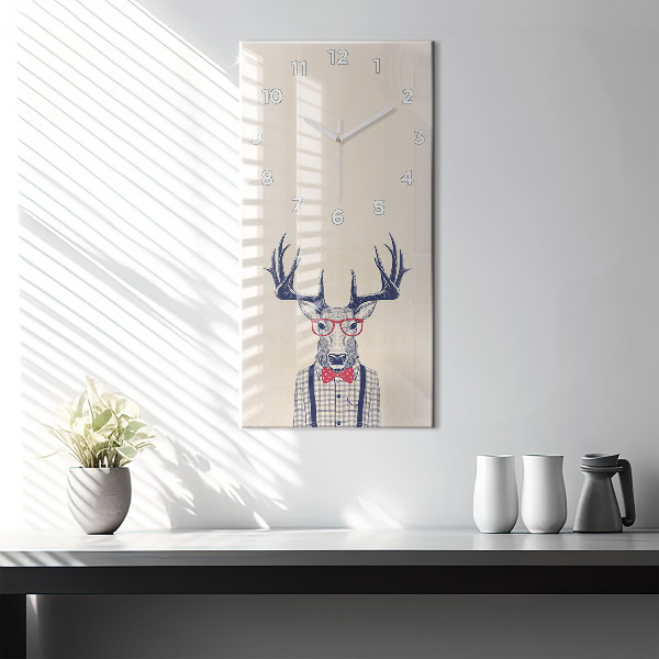 Vertical wall clock Deer in a shirt