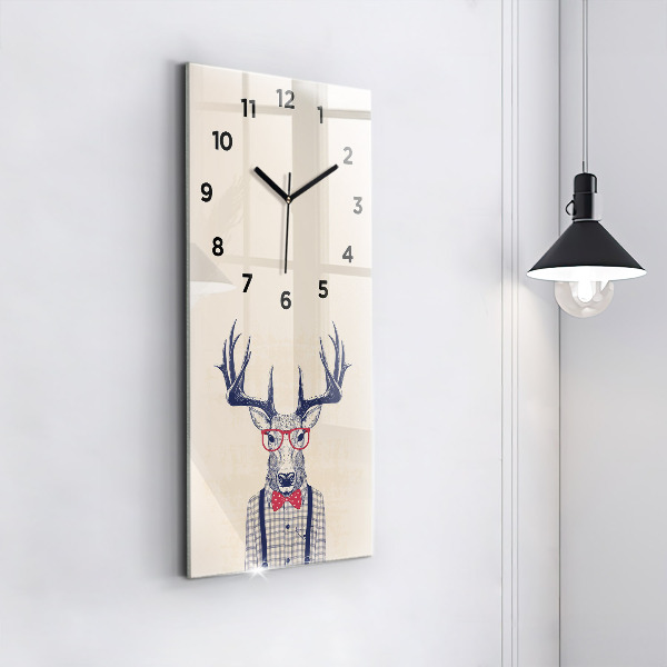 Vertical wall clock Deer in a shirt