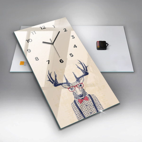 Vertical wall clock Deer in a shirt