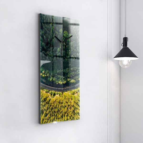Vertical wall clock Forest from a bird's eye view