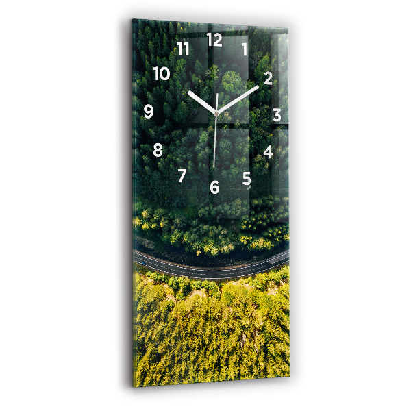 Vertical wall clock Forest from a bird's eye view