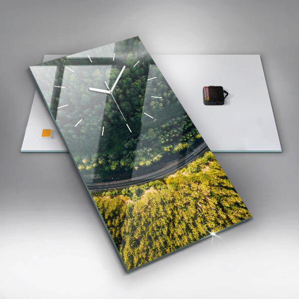 Vertical wall clock Forest from a bird's eye view