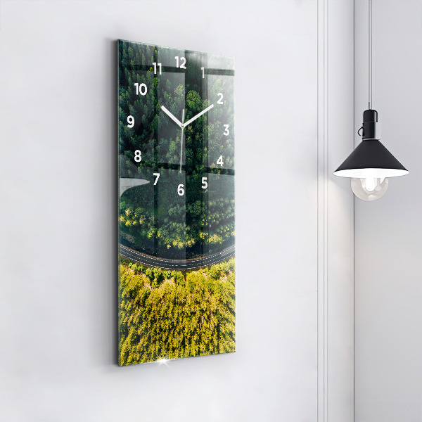 Vertical wall clock Forest from a bird's eye view