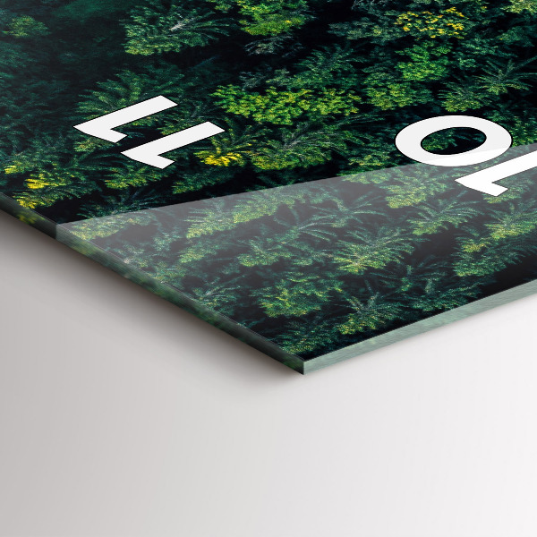 Vertical wall clock Forest from a bird's eye view