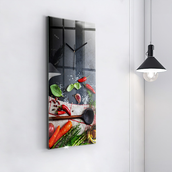 Vertical wall clock Vegetables