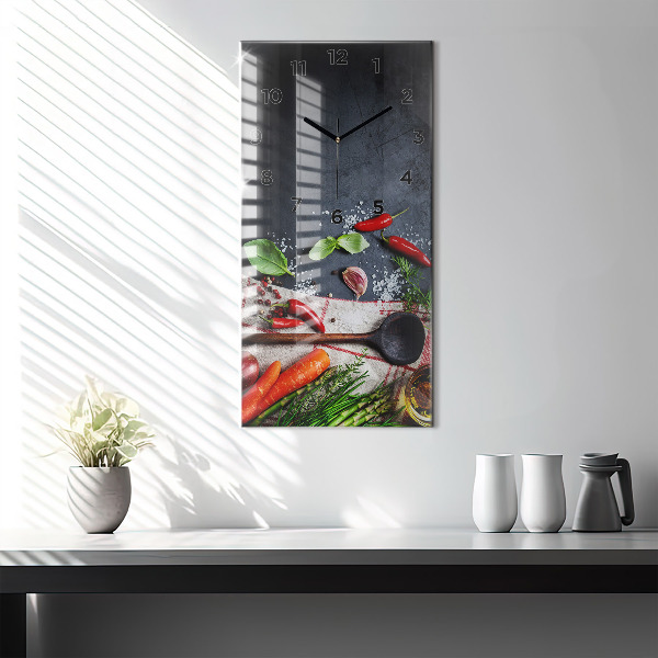 Vertical wall clock Vegetables