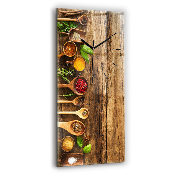 Vertical wall clock Spoons of spices