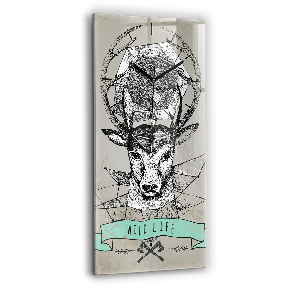 Vertical wall clock Deer head