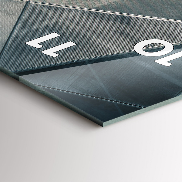 Vertical wall clock Metal abstract triangles