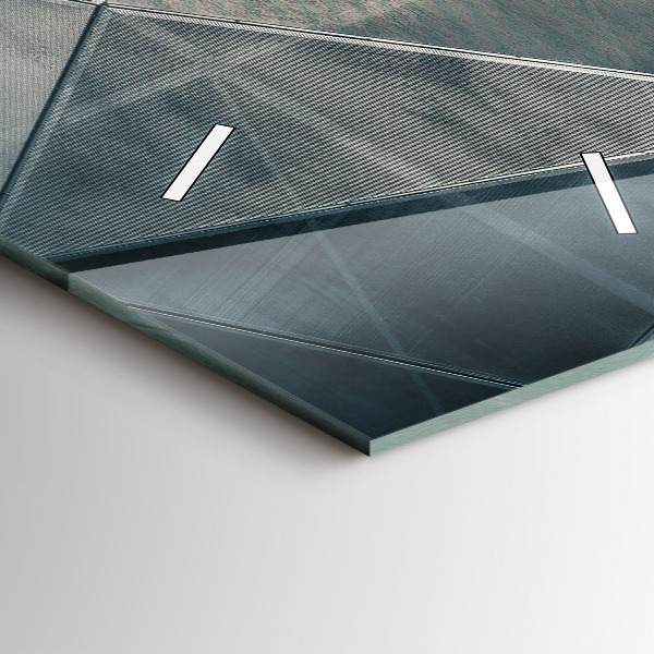 Vertical wall clock Metal abstract triangles