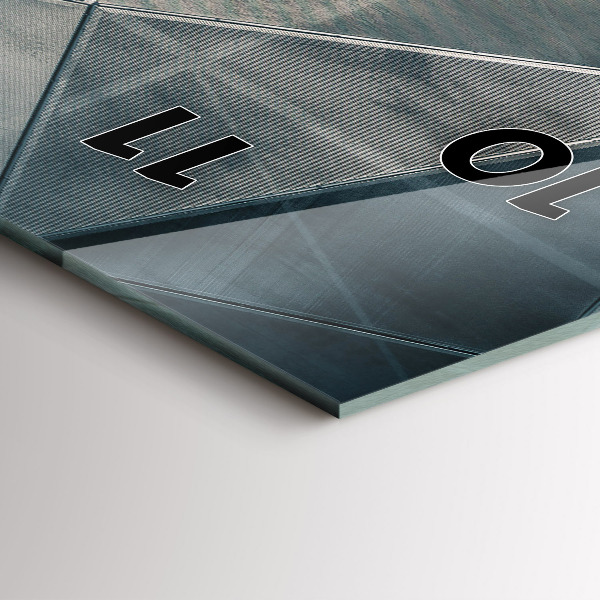 Vertical wall clock Metal abstract triangles