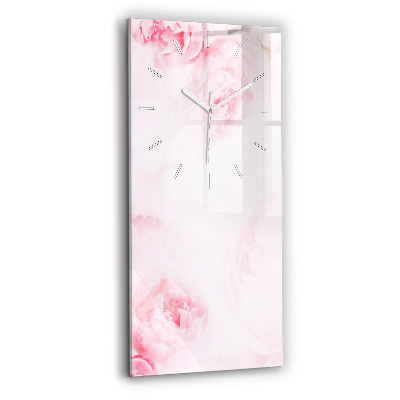 Vertical wall clock Blooming flowers