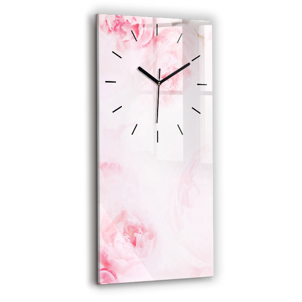 Vertical wall clock Blooming flowers