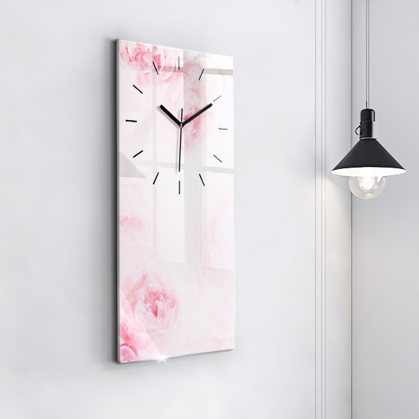 Vertical wall clock Blooming flowers