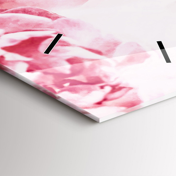 Vertical wall clock Blooming flowers