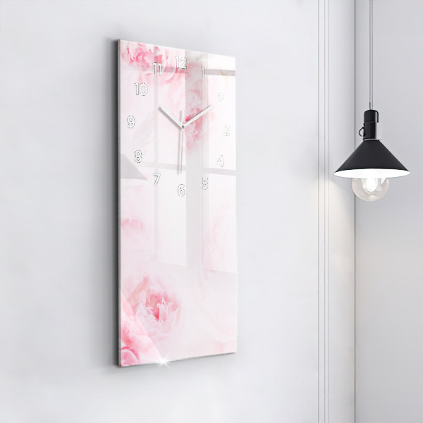 Vertical wall clock Blooming flowers