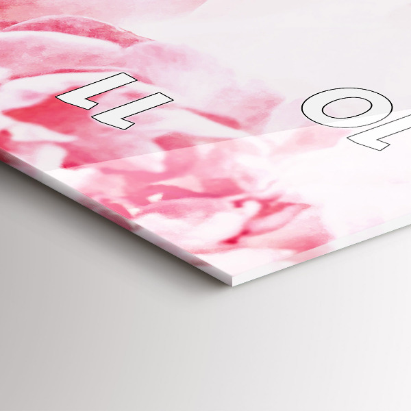 Vertical wall clock Blooming flowers