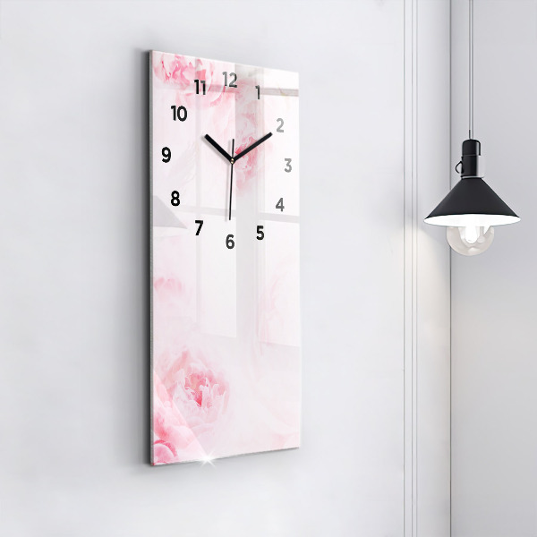 Vertical wall clock Blooming flowers