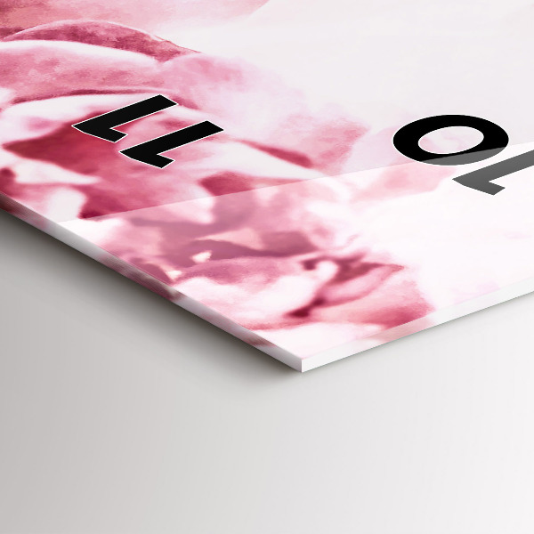 Vertical wall clock Blooming flowers