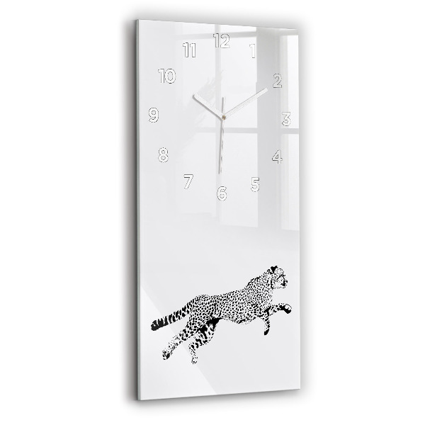 Vertical wall clock Silhouette of a panther